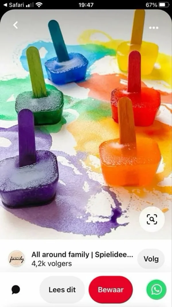 Rainbow ice painting popsicles