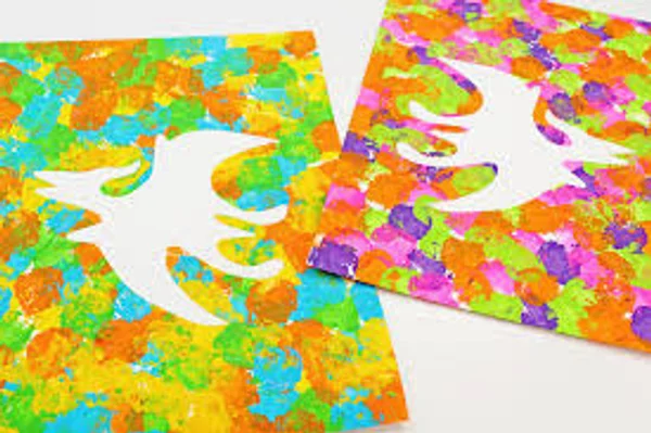 Dinosaur splatter painting craft