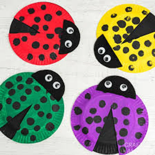 Paper plate ladybug crafts