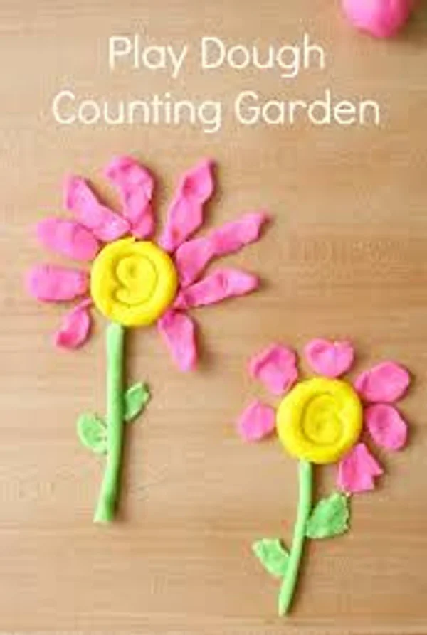 Play dough counting flower garden