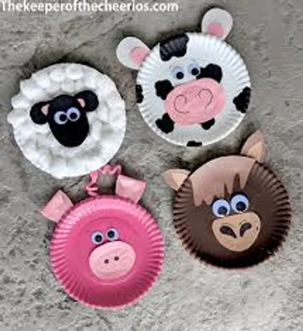 Paper plate farm animals