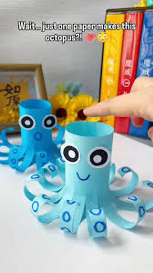 Toilet paper roll octopus craft